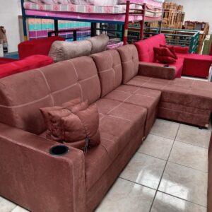 Sofá seccional marrón Confort XL